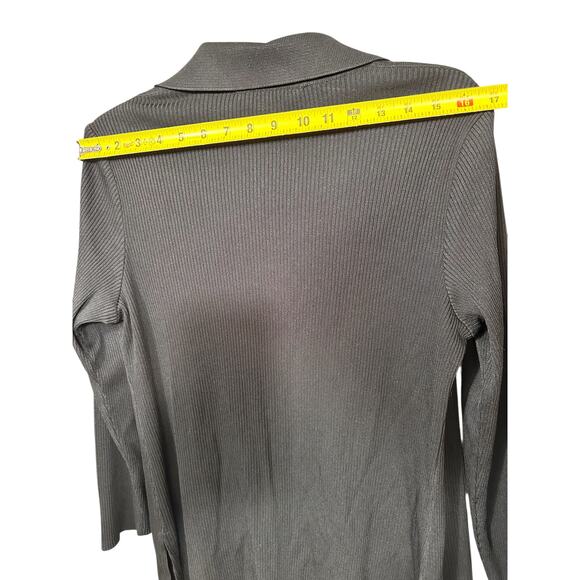 Exclusively Misook Petite Black Open Front Knit Cardigan Size Small - Picture 3 of 7
